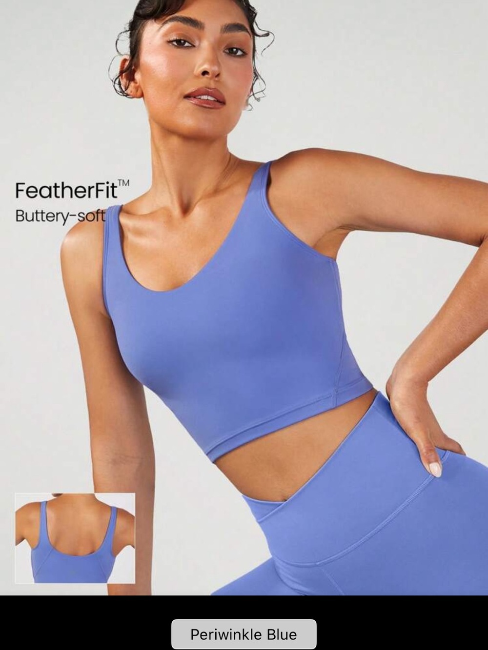 Glowmode FeatherFit Periwinkle Blue Tank Bra- Size S